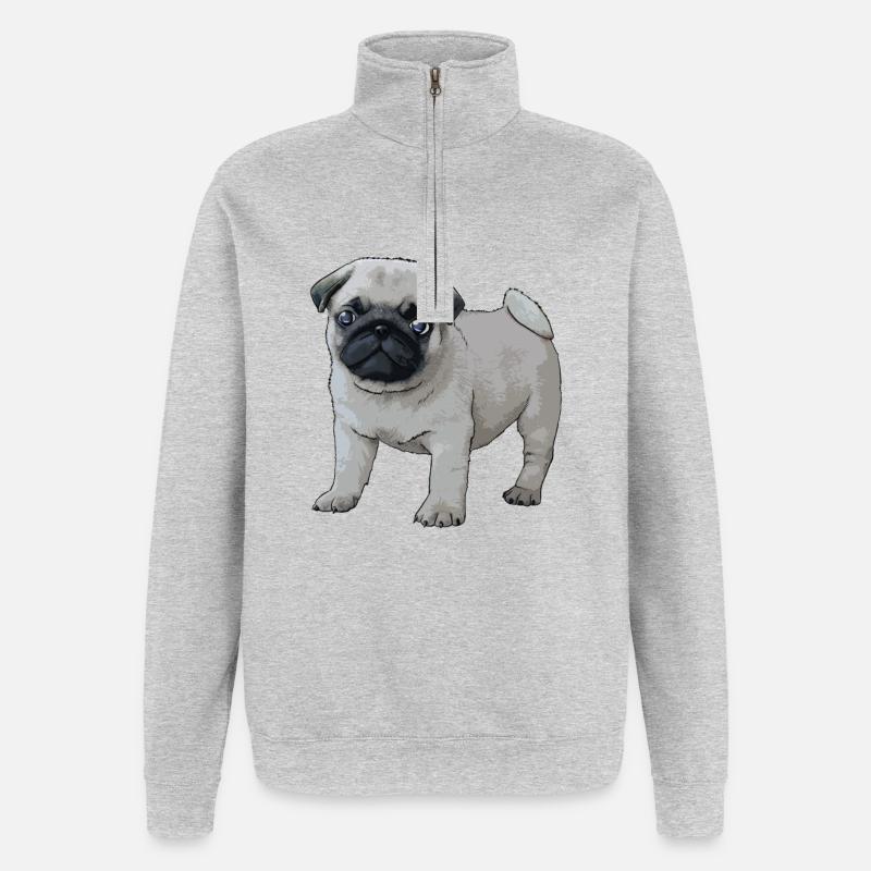 Comic Mops - Quarter-Zip-Sweatshirt - Grau meliert