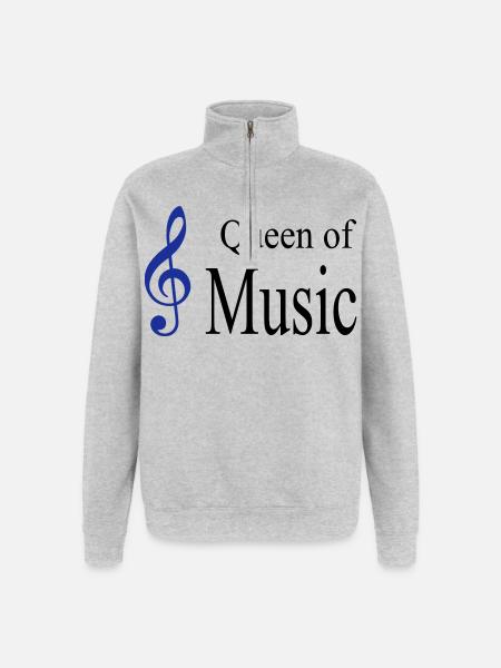 musique - Sweat à zip 1/4 - gris chiné