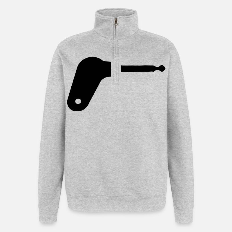 Clé de contact du tracteur oldtimer - Sweat à zip 1/4 - gris chiné