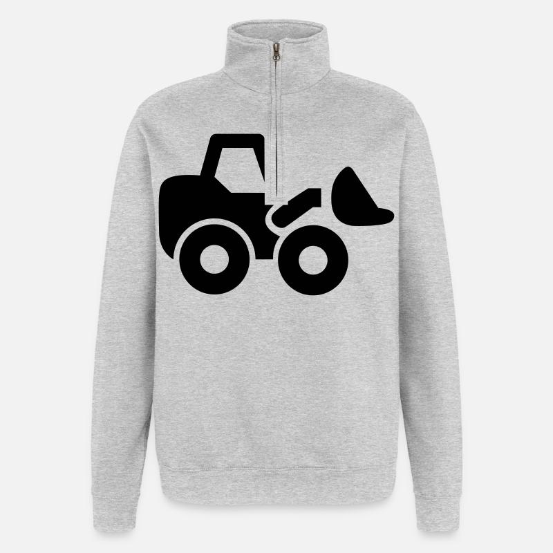 excavator - Quarter-Zip Sweatshirt - heather grey