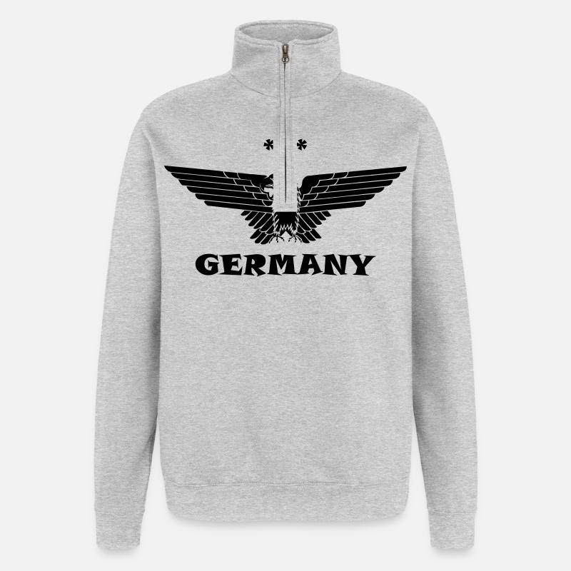Germany Eagle Germany black - Quarter-Zip Sweatshirt - heather grey