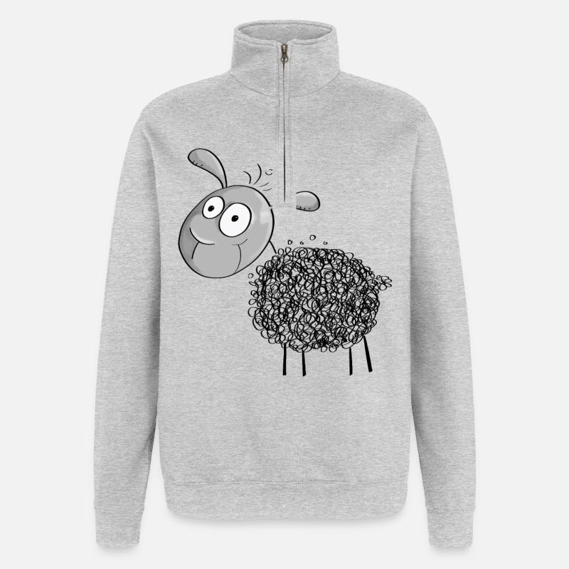 Little Wool Sheep - Sheep Comic - Quarter-Zip Sweatshirt - heather grey