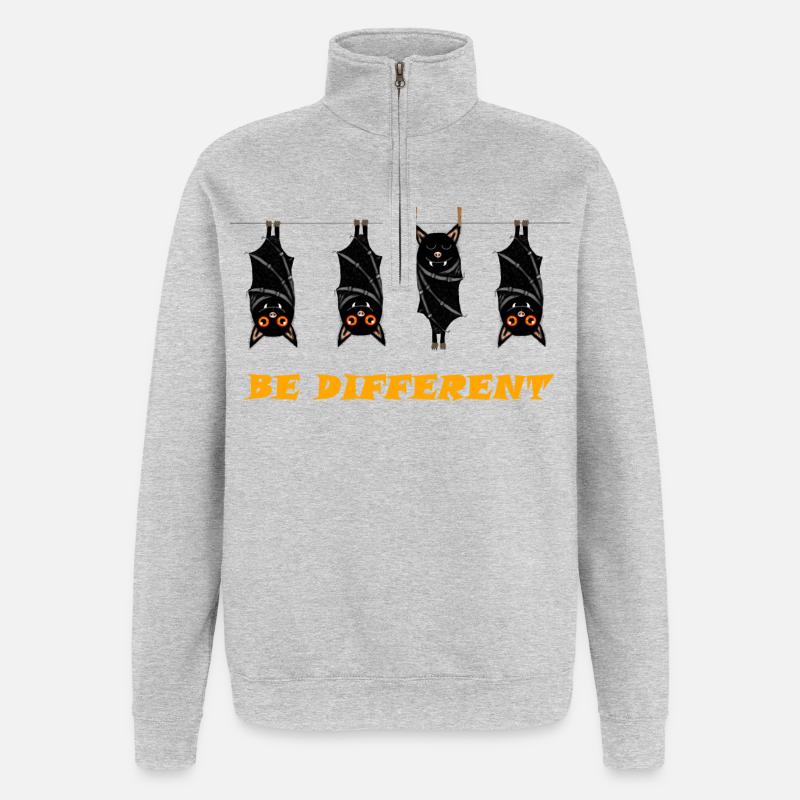 Anders sein - Quarter-Zip-Sweatshirt - Grau meliert