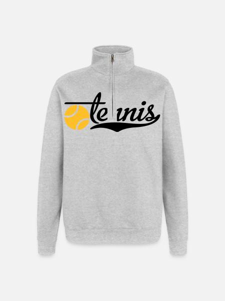 Tennis - Quarter-Zip-Sweatshirt - Grau meliert