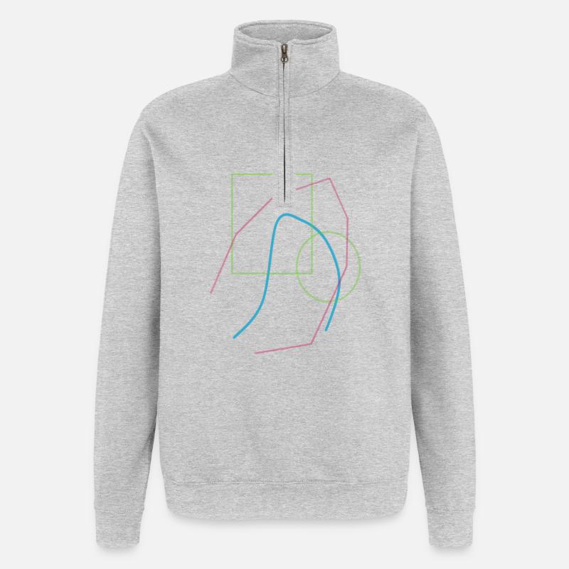 Patterns abstract - Quarter-Zip Sweatshirt - heather grey