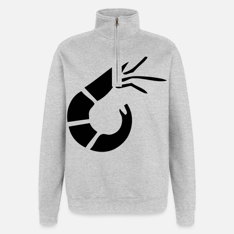 Garnele - Krabbe - Shrimp -Fischerei - Quarter-Zip-Sweatshirt - Grau meliert