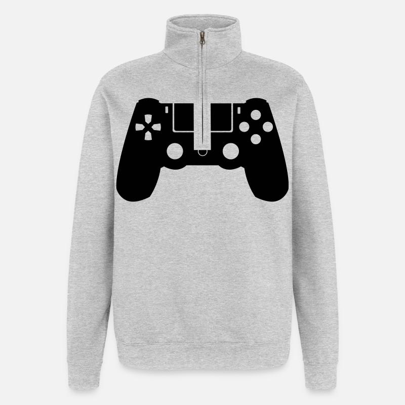 Controller - Quarter-Zip-Sweatshirt - Grau meliert
