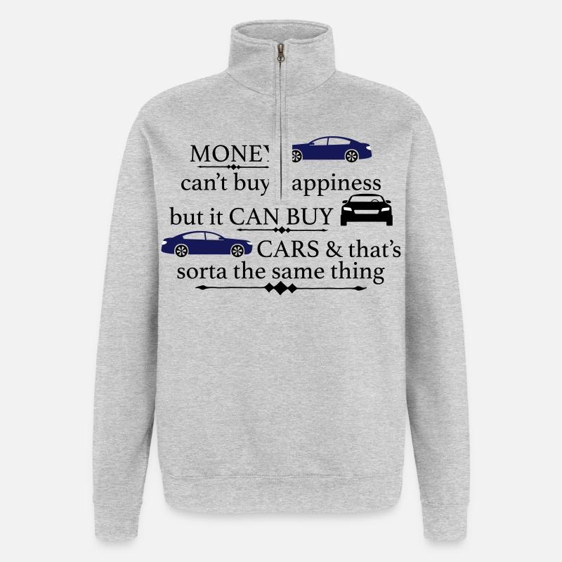 Auto - Quarter-Zip-Sweatshirt - Grau meliert