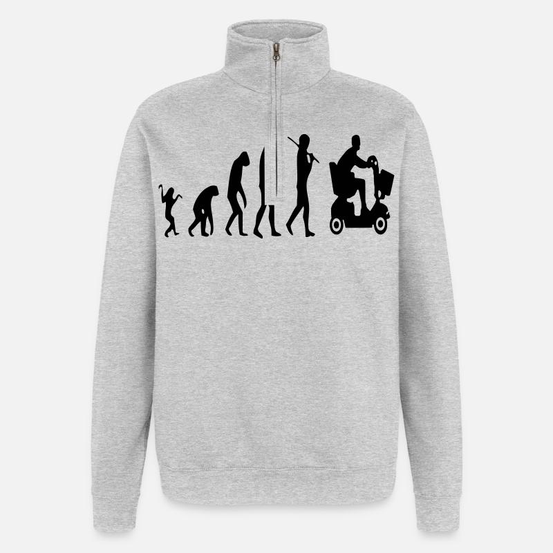 Mobility scooter evolution of disabled people # - Quarter-Zip Sweatshirt - heather grey