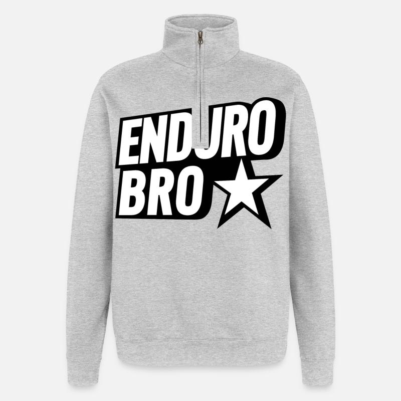 Enduro Bro MTB Team - Quarter-Zip-Sweatshirt - Grau meliert