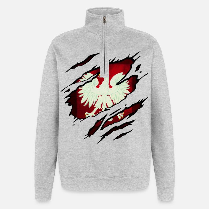 Polen - Quarter-Zip-Sweatshirt - Grau meliert