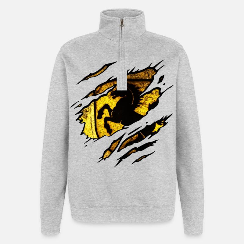 Stuttgart - Stuttgart déchiré - Sweat à zip 1/4 - gris chiné