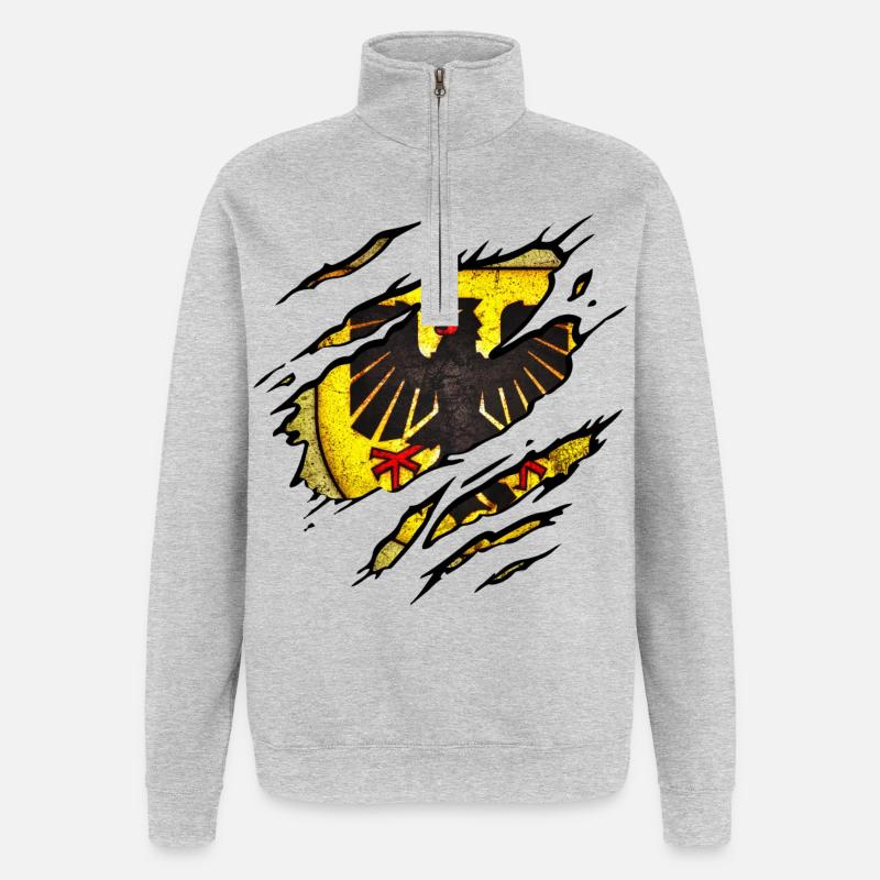Dortmund - Dortmund déchiré - Sweat à zip 1/4 - gris chiné