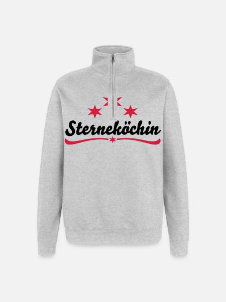 Kochen - Quarter-Zip-Sweatshirt - Grau meliert
