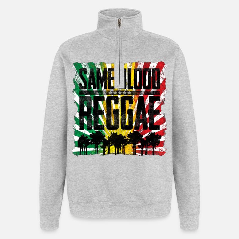 Same Blood, Different Roots Design - Quarter-Zip Sweatshirt - heather grey