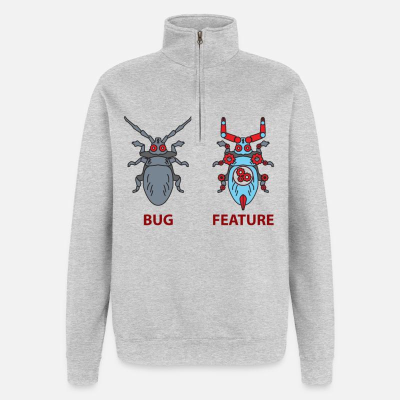 Programmierer Witz - Quarter-Zip-Sweatshirt - Grau meliert