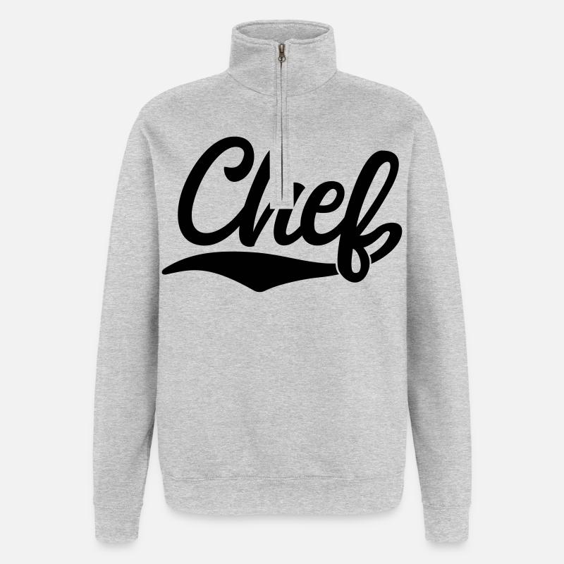 Boss - Sweat à zip 1/4 - gris chiné