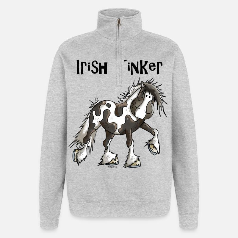 Tracy der Irish Tinker - Quarter-Zip-Sweatshirt - Grau meliert