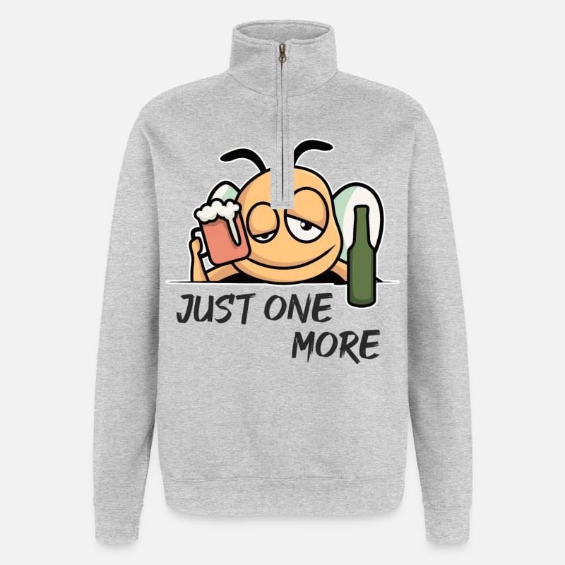 Juste un de plus - Sweat à zip 1/4 - gris chiné