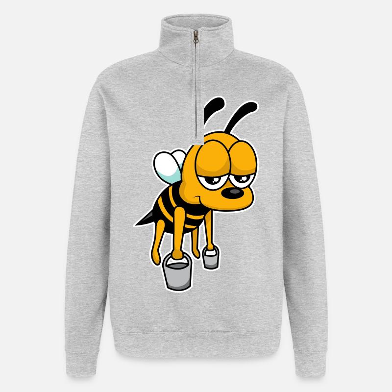 Worker bee - design - Quarter-Zip Sweatshirt - heather grey