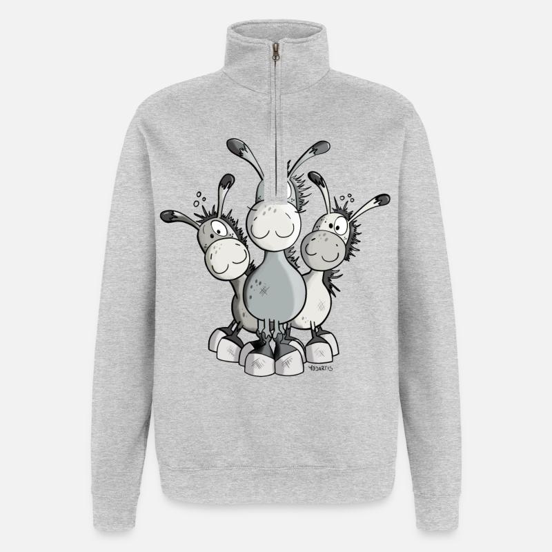 Das Esel Team - Quarter-Zip-Sweatshirt - Grau meliert