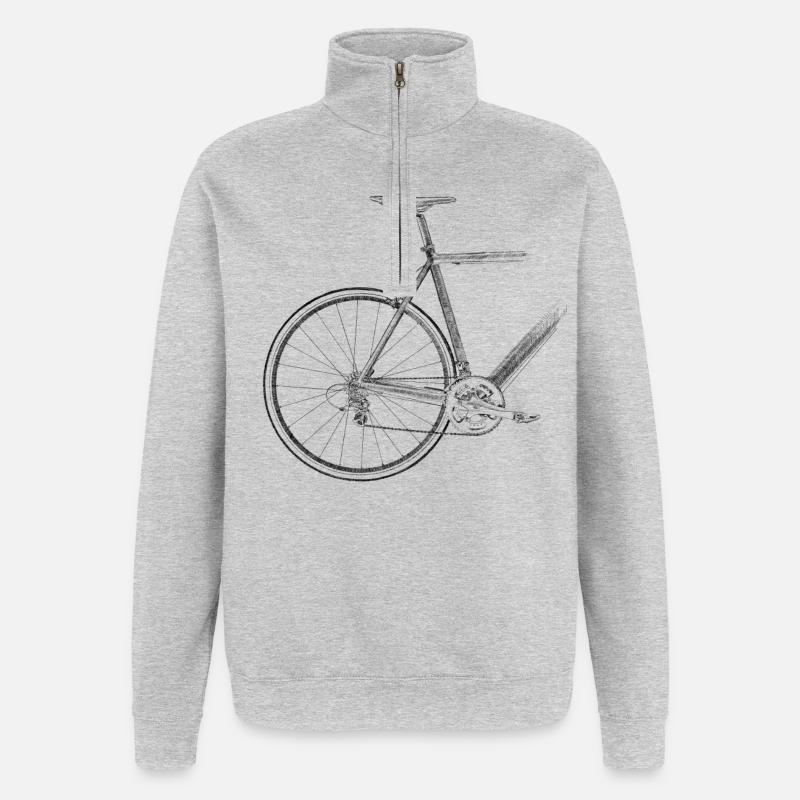 vélo de course - Sweat à zip 1/4 - gris chiné