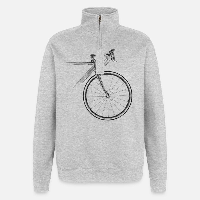 vélo de course - Sweat à zip 1/4 - gris chiné