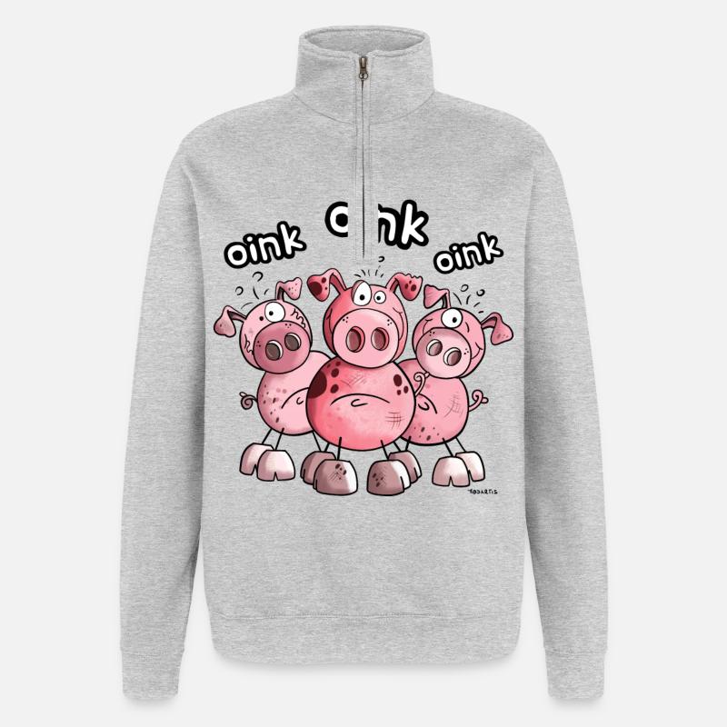 Das Schweine Team - Quarter-Zip-Sweatshirt - Grau meliert