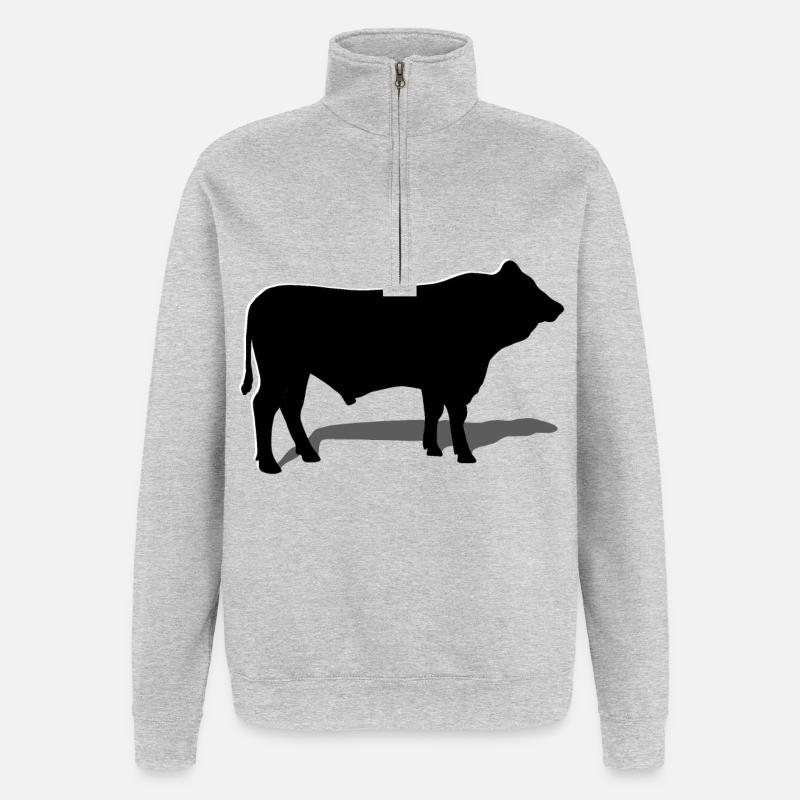 bull - Quarter-Zip Sweatshirt - heather grey