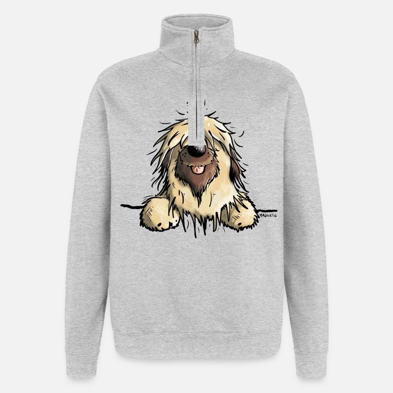 Mignon Briard - Sweat à zip 1/4 - gris chiné