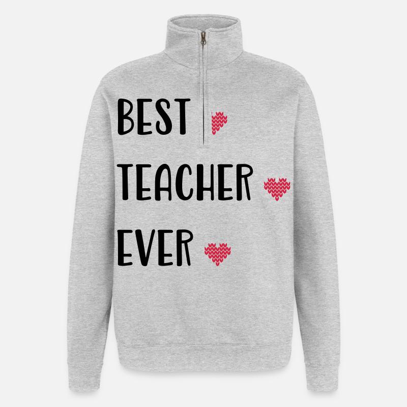 Enseignant - Sweat à zip 1/4 - gris chiné