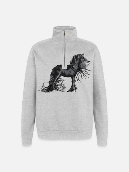 Sweet Friesian Horse - Quarter-Zip Sweatshirt - heather grey