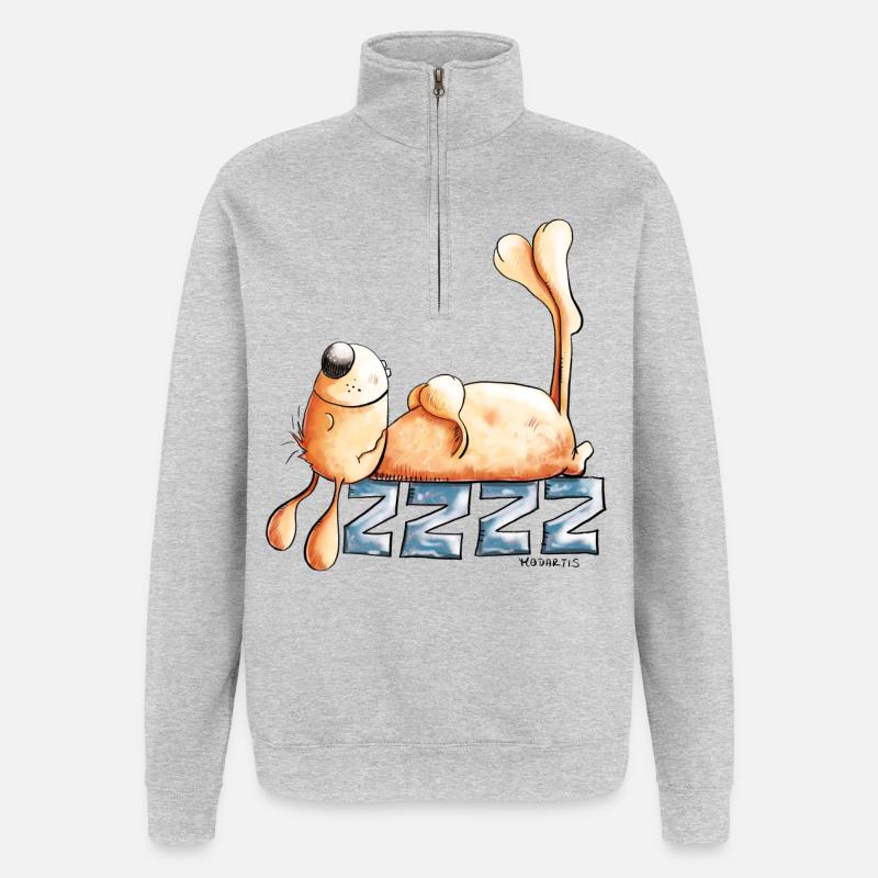 Lapin Dormant I Lapin Lapin - Sweat à zip 1/4 - gris chiné