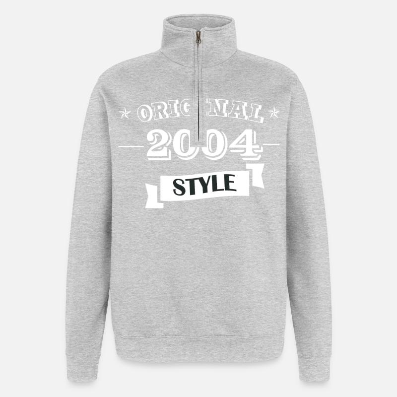 Original 2004 Style - Quarter-Zip-Sweatshirt - Grau meliert