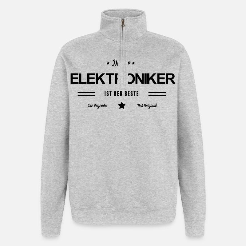 Bester Elektroniker - Quarter-Zip-Sweatshirt - Grau meliert