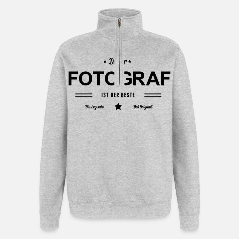 Bester Fotograf - Quarter-Zip-Sweatshirt - Grau meliert