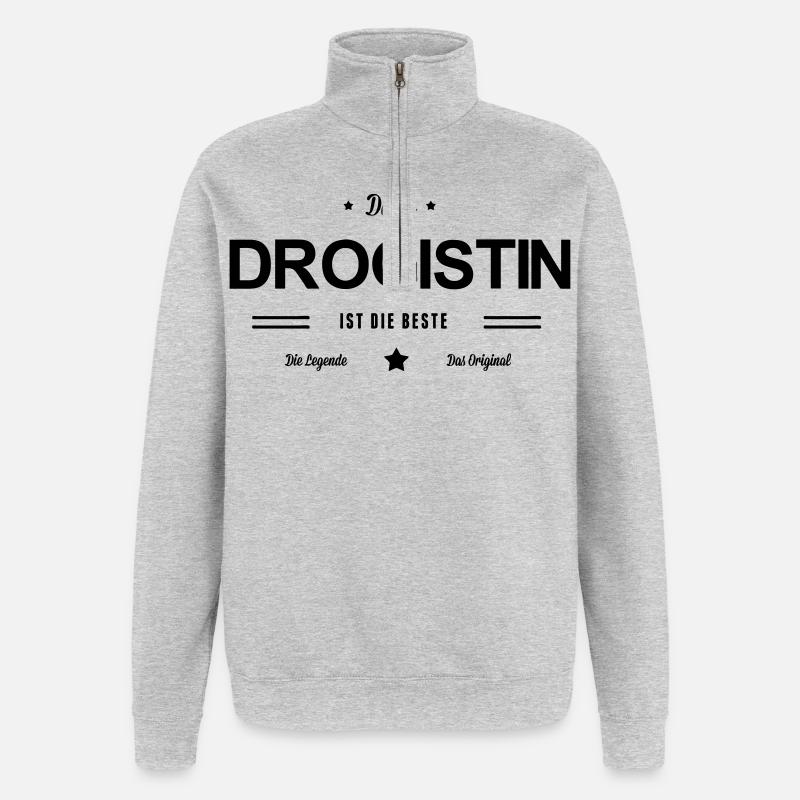 Beste Drogistin - Quarter-Zip-Sweatshirt - Grau meliert