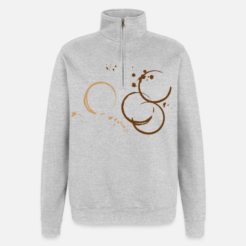 Coffee, coffee stains. Fun Design - Quarter-Zip Sweatshirt - heather grey