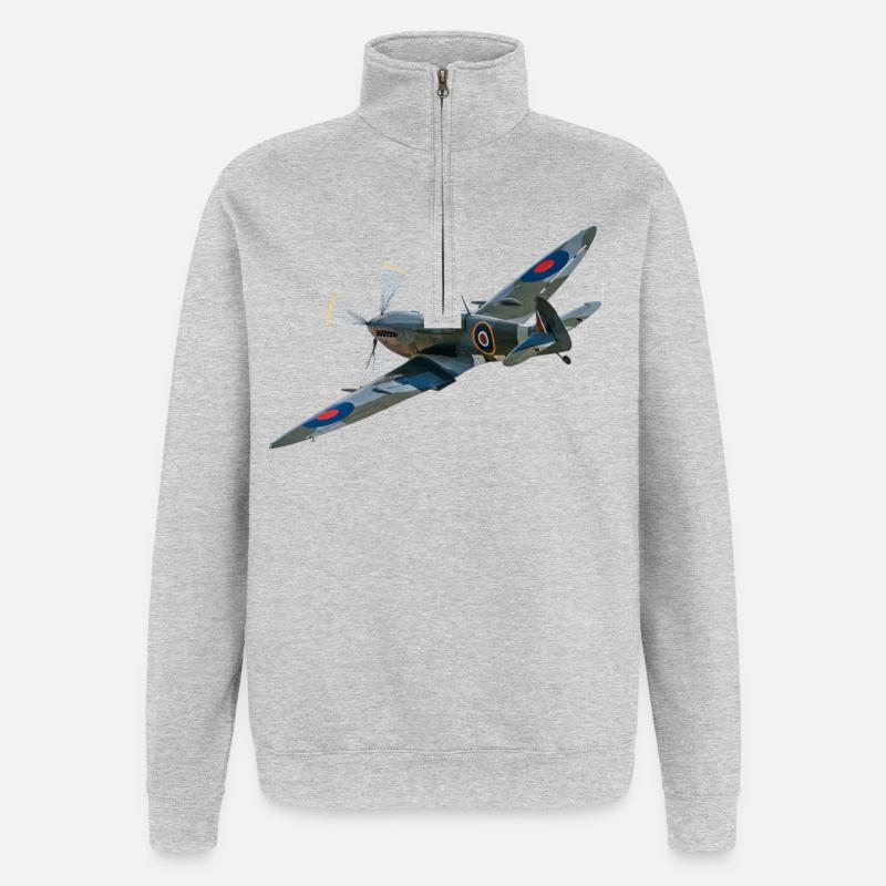 Spitfire - Sweat à zip 1/4 - gris chiné