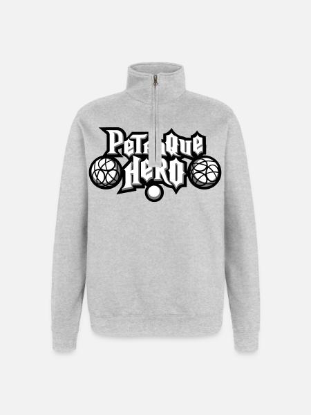 Petanque héro flex - Sweat à zip 1/4 - gris chiné