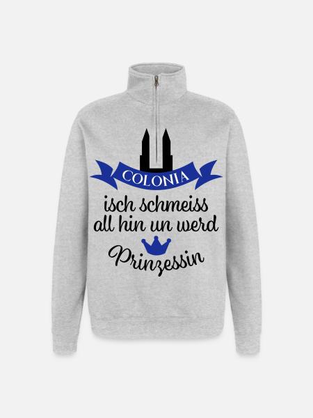 Kölner Karneval - Quarter-Zip-Sweatshirt - Grau meliert