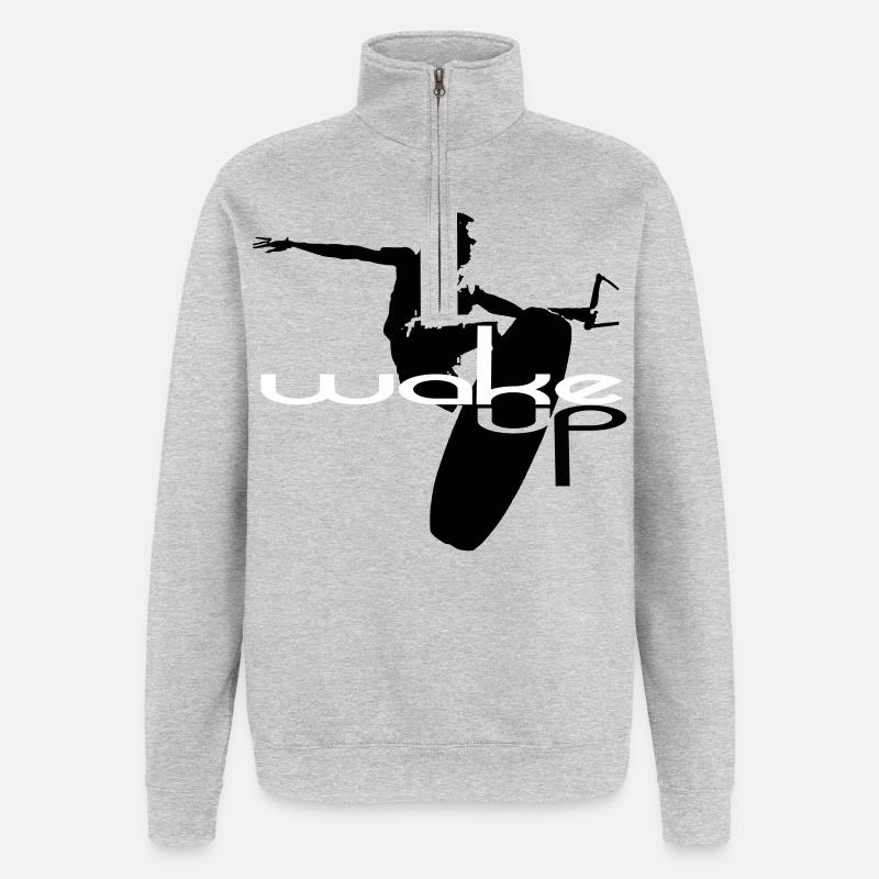 Wakeboard wake up wakeboard - Sweat à zip 1/4 - gris chiné