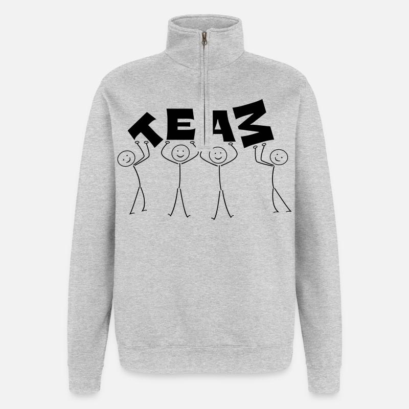 Équipe - Sweat à zip 1/4 - gris chiné