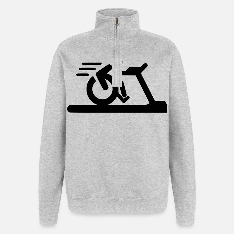 Fitness im Rollstuhl # - Quarter-Zip-Sweatshirt - Grau meliert