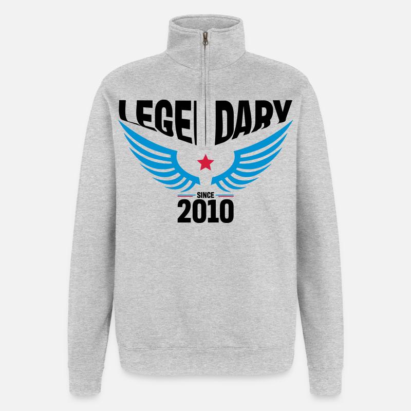 2010 - Sweat à zip 1/4 - gris chiné