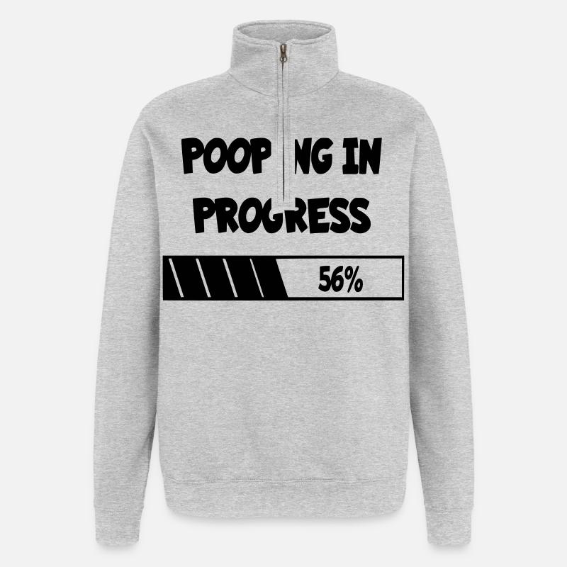 Caca en devenir, progrès * - Sweat à zip 1/4 - gris chiné