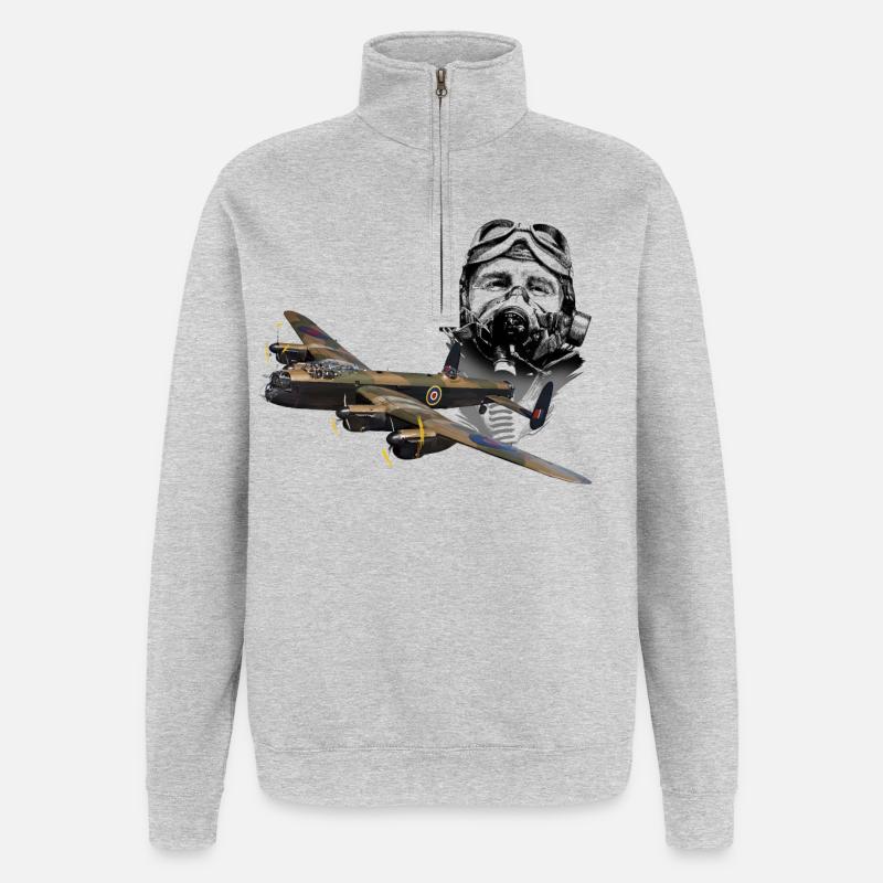 Pilot Lankaster - Sweat à zip 1/4 - gris chiné