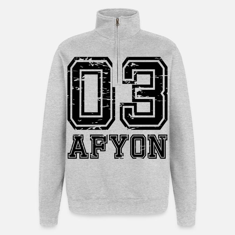 Afyon 03 used look - Quarter-Zip Sweatshirt - heather grey