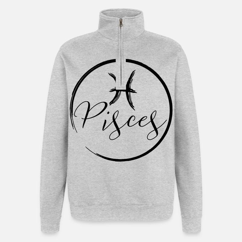 Horoscope Pisces - Quarter-Zip Sweatshirt - heather grey