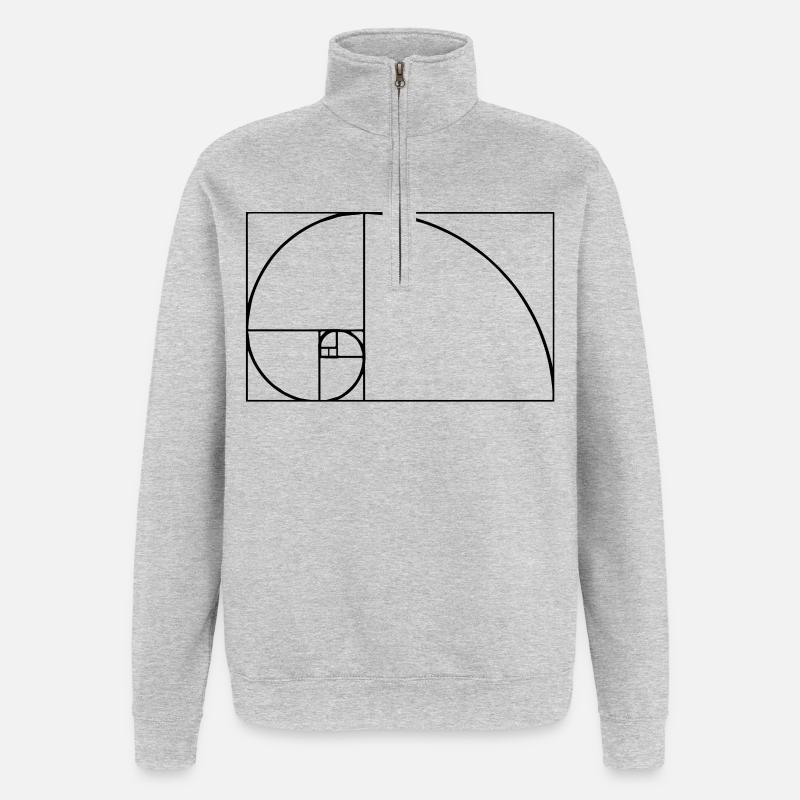 Fibonacci tshirt - Quarter-Zip Sweatshirt - heather grey